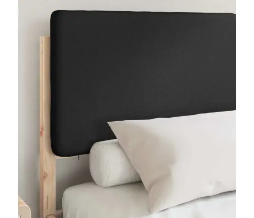 Gultas Rāmis Ar Polsterētu Galvas Balstu Melna 140 X 190 Cm Vidaxl