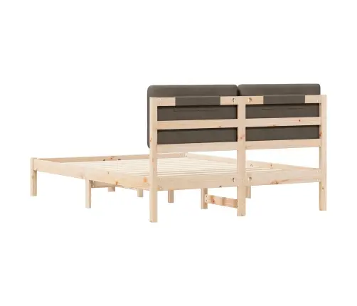 Gultas Rāmis Ar Polsterētu Galvas Balstu Pelēkbrūna Vidaxl