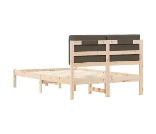 Gultas Rāmis Ar Polsterētu Galvas Balstu Pelēkbrūna Vidaxl