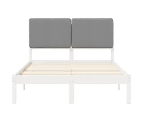 Gultas Rāmis Ar Polsterētu Galvas Balstu Gaiši Pelēks Vidaxl