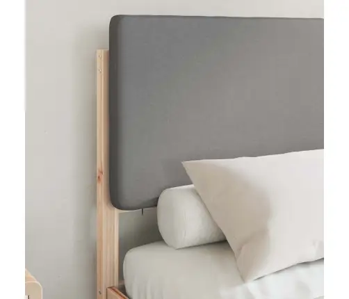 Voodiraam Pehme Peatoega Peaga Helehall 120 X 190 Cm Tahke Mänd