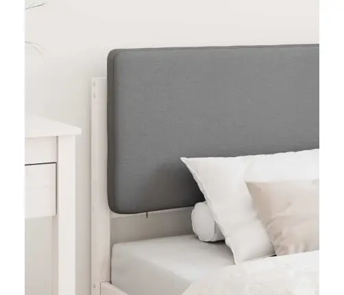 Voodiraam Pehme Peatoega Peaga Helehall 100 X 200 Cm Tahke Mänd