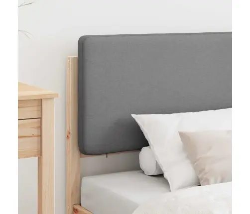 Gultas Rāmis Ar Polsterētu Galvas Balstu Gaiši Pelēks Vidaxl
