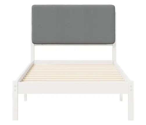 Gultas Rāmis Ar Polsterētu Galvas Balstu Gaiši Pelēks Vidaxl