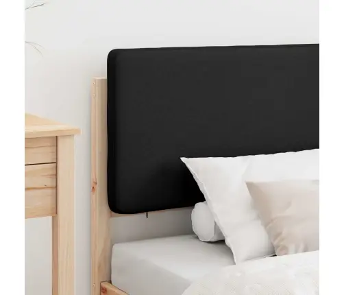 Voodiraam Pehme Peatoega Peaga Must 90 X 190 Cm Tahke Mänd