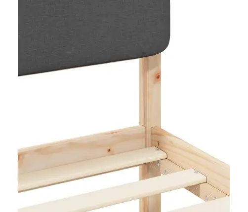 Voodiraam Pehme Peatoega Peaga Tumehall 75 X 190 Cm Tahke Mänd