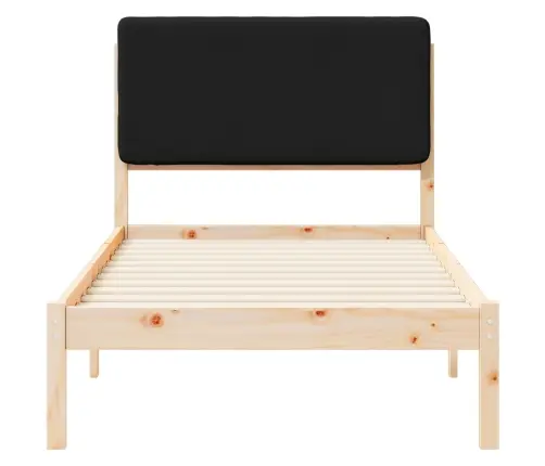 Gultas Rāmis Ar Polsterētu Galvas Balstu Melna 75 X 190 Cm Vidaxl