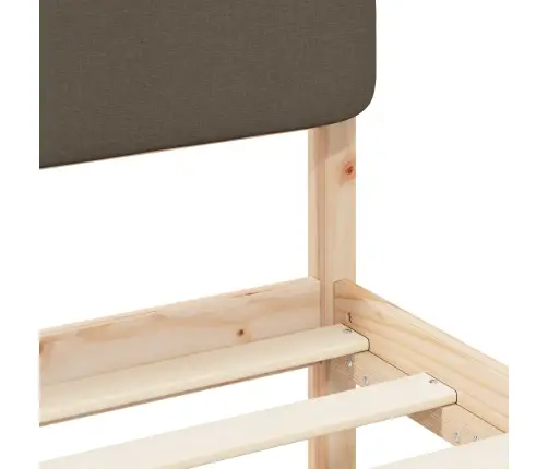 Gultas Rāmis Ar Polsterētu Galvas Balstu Pelēkbrūna 75 X 190 Cm Vidaxl