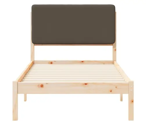 Gultas Rāmis Ar Polsterētu Galvas Balstu Pelēkbrūna 75 X 190 Cm Vidaxl