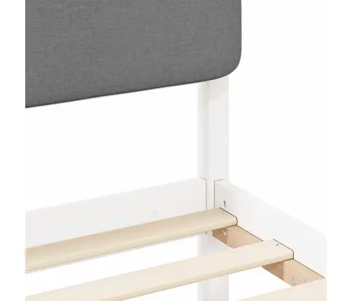 Voodiraam Pehme Peatoega Peaga Helehall 75 X 190 Cm Tahke Mänd