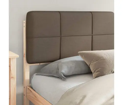 Gultas Rāmis Ar Polsterētu Galvas Balstu Pelēkbrūna Vidaxl