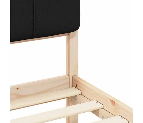 Gultas Rāmis Ar Polsterētu Galvas Balstu Melna 160 X 200 Cm Vidaxl