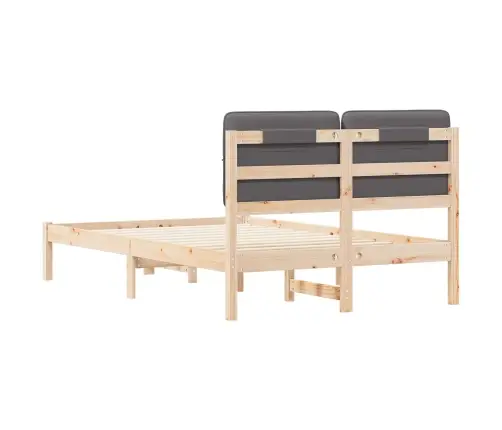 Voodiraam Pehme Peatoega Peaga Tumehall 120 X 200 Cm Tahke Mänd