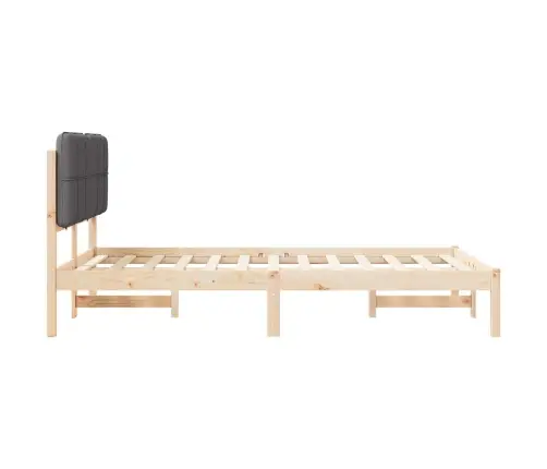 Voodiraam Pehme Peatoega Peaga Tumehall 120 X 200 Cm Tahke Mänd