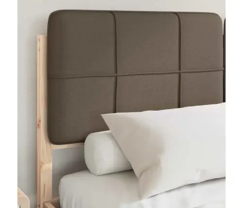 Voodiraam Pehme Peatoega Pruunikashall 140 X 190 Cm Tahke Mänd