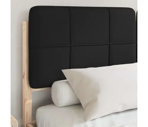 Gultas Rāmis Ar Polsterētu Galvas Balstu Melna 135 X 190 Cm Vidaxl