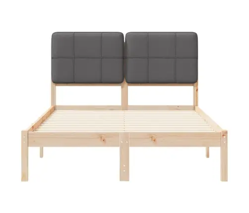 Gultas Rāmis Ar Polsterētu Galvas Balstu Tumši Pelēks Vidaxl