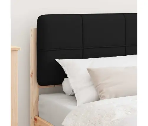 Gultas Rāmis Ar Polsterētu Galvas Balstu Melna 100 X 200 Cm Vidaxl