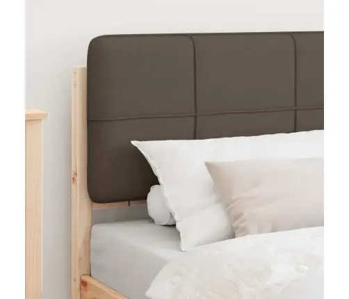 Voodiraam Pehme Peatoega Pruunikashall 90 X 200 Cm Tahke Mänd