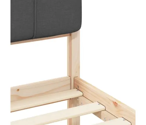 Gultas Rāmis Ar Polsterētu Galvas Balstu Tumši Pelēks Vidaxl