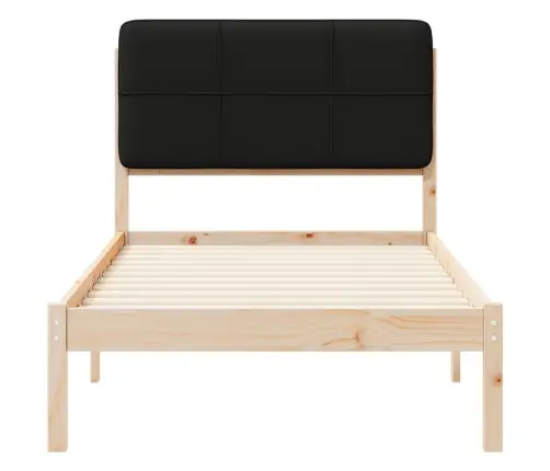 Gultas Rāmis Ar Polsterētu Galvas Balstu Melna 75 X 190 Cm Vidaxl