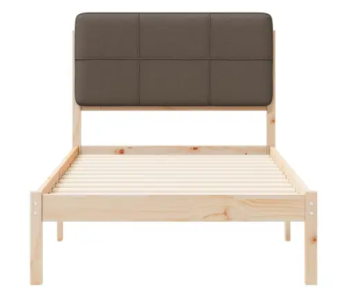 Gultas Rāmis Ar Polsterētu Galvas Balstu Pelēkbrūna 75 X 190 Cm Vidaxl