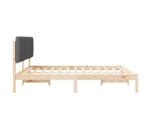 Gultas Rāmis Ar Polsterētu Galvas Balstu Tumši Pelēks Vidaxl