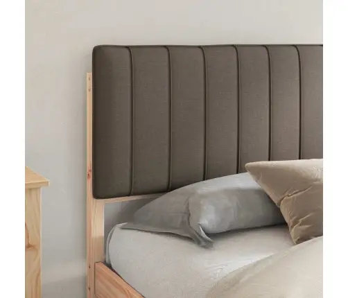 Gultas Rāmis Ar Polsterētu Galvas Balstu Pelēkbrūna Vidaxl