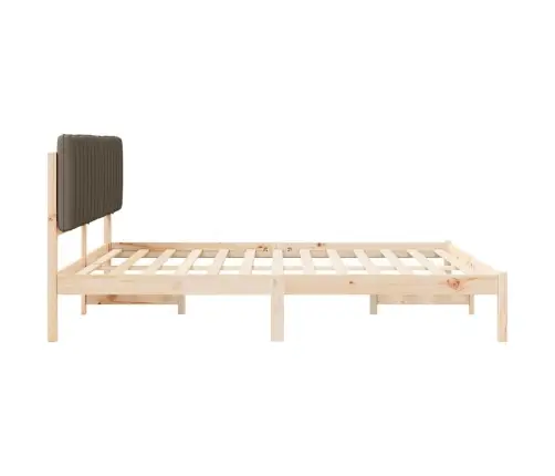 Gultas Rāmis Ar Polsterētu Galvas Balstu Pelēkbrūna Vidaxl