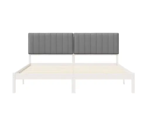 Gultas Rāmis Ar Polsterētu Galvas Balstu Gaiši Pelēks Vidaxl