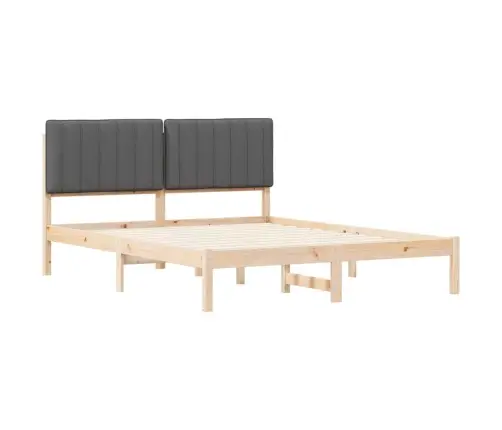 Gultas Rāmis Ar Polsterētu Galvas Balstu Tumši Pelēks Vidaxl