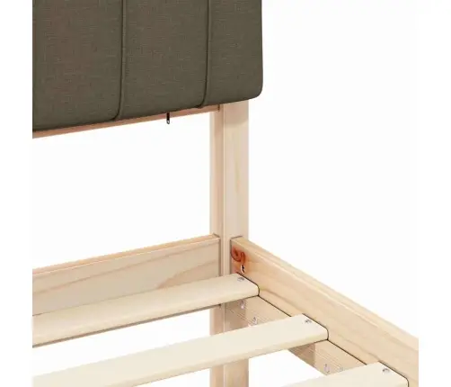 Gultas Rāmis Ar Polsterētu Galvas Balstu Pelēkbrūna Vidaxl