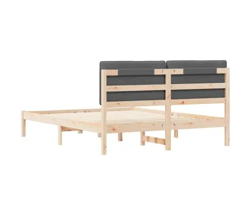 Gultas Rāmis Ar Polsterētu Galvas Balstu Tumši Pelēks Vidaxl