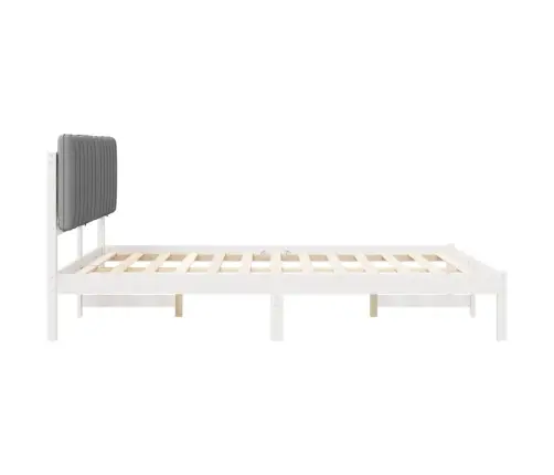 Gultas Rāmis Ar Polsterētu Galvas Balstu Gaiši Pelēks Vidaxl