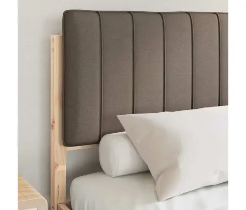 Voodiraam Pehme Peatoega Pruunikashall 140 X 200 Cm Tahke Mänd