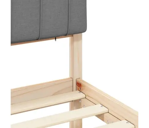 Lovo Rėmas Su Apmuštu Galvūgaliu Šviesiai Pilka 140 X 190 Cm