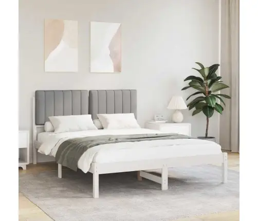 Lovo Rėmas Su Apmuštu Galvūgaliu Šviesiai Pilka 135 X 190 Cm