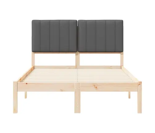 Gultas Rāmis Ar Polsterētu Galvas Balstu Tumši Pelēks Vidaxl