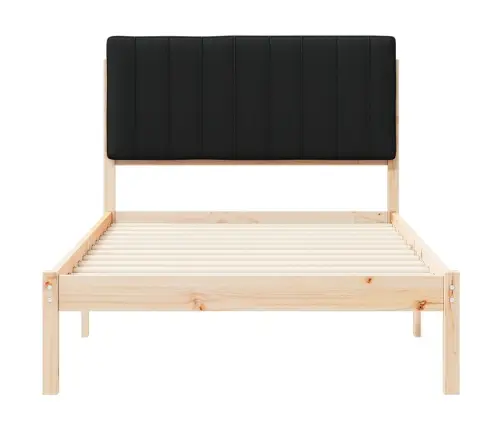 Voodiraam Pehme Peatoega Peaga Must 100 X 200 Cm Tahke Mänd