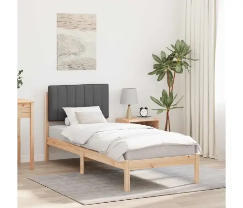 Voodiraam Pehme Peatoega Peaga Tumehall 80 X 200 Cm Tahke Mänd