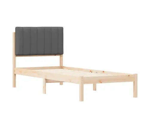 Voodiraam Pehme Peatoega Peaga Tumehall 80 X 200 Cm Tahke Mänd