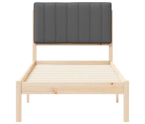 Voodiraam Pehme Peatoega Peaga Tumehall 80 X 200 Cm Tahke Mänd