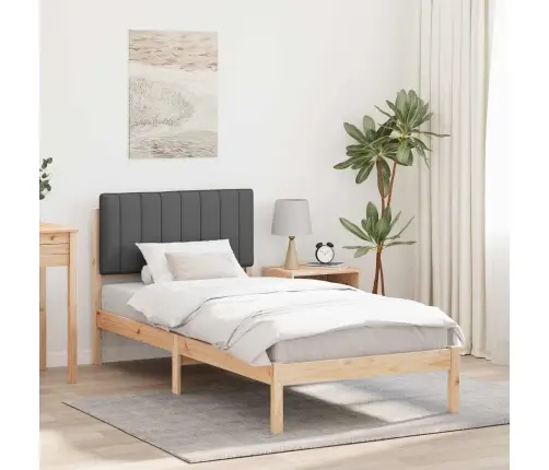 Gultas Rāmis Ar Polsterētu Galvas Balstu Tumši Pelēks Vidaxl