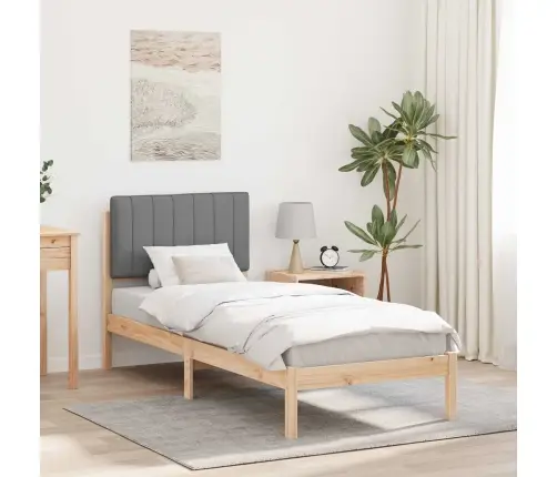 Gultas Rāmis Ar Polsterētu Galvas Balstu Gaiši Pelēks Vidaxl