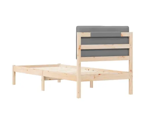 Gultas Rāmis Ar Polsterētu Galvas Balstu Gaiši Pelēks Vidaxl