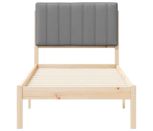 Gultas Rāmis Ar Polsterētu Galvas Balstu Gaiši Pelēks Vidaxl