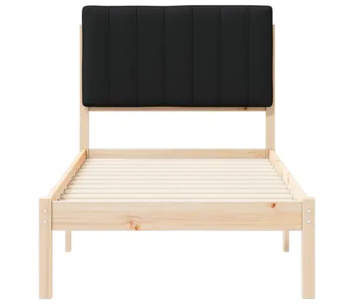 Voodiraam Pehme Peatoega Peaga Must 75 X 190 Cm Tahke Mänd