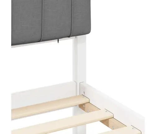 Voodiraam Pehme Peatoega Peaga Helehall 75 X 190 Cm Tahke Mänd