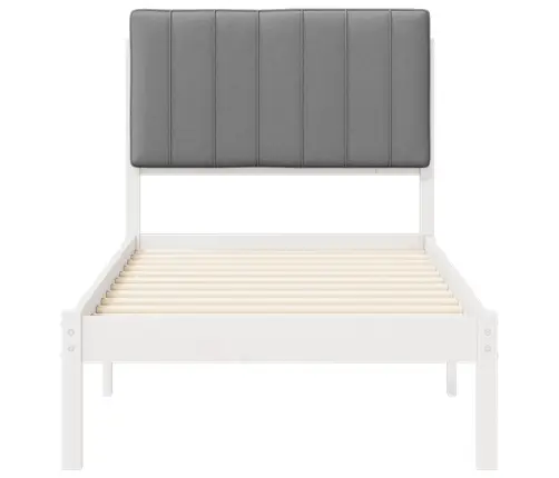 Voodiraam Pehme Peatoega Peaga Helehall 75 X 190 Cm Tahke Mänd