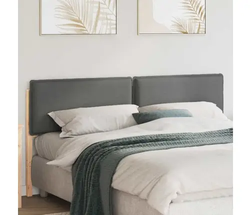 Mīkstināts Gultas Galvgalis Dabīgs Un Gaiši Pelēks 200 Cm Vidaxl